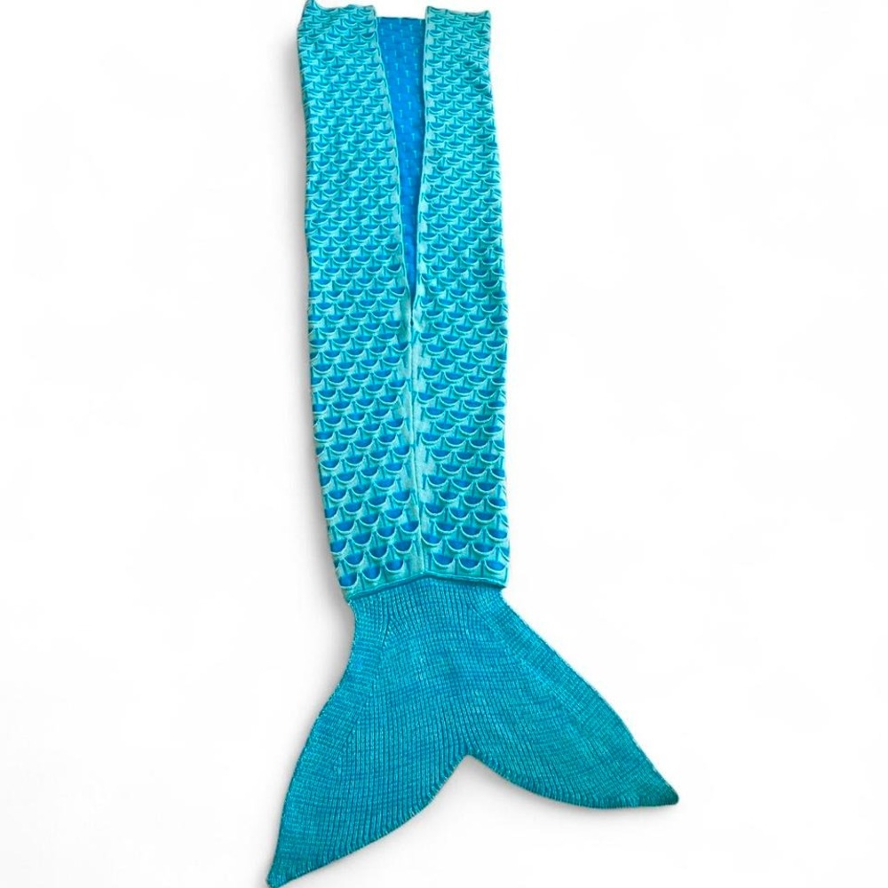 Mermaid Lap Blanket, Blue 64" Long - Picture 2 of 5